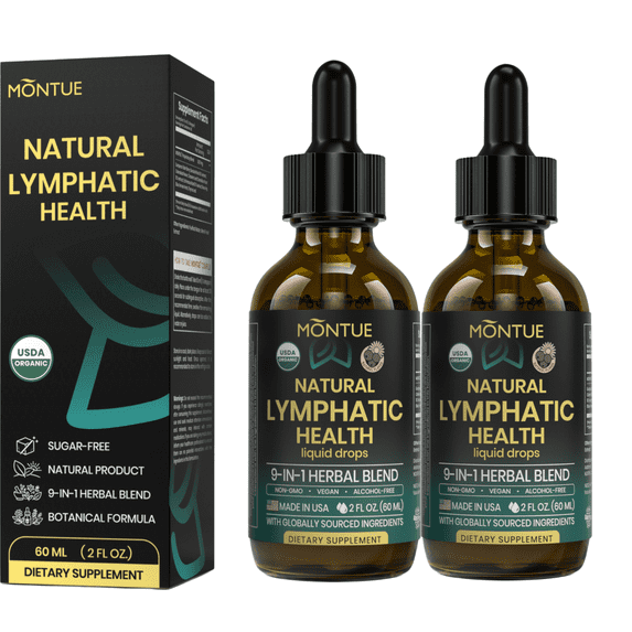 BFQN Lymphatic Drainage Drops – 9-In-1 Organic Herbal Blend with Echinacea, Elderberry, Dandelion & Burdock, Immune Support & Detox, 2 fl oz