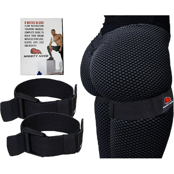 BFR Occlusion Band for Women with 8-Week Guide for Legs Glutes & Hip Building, Blood Flow Restriction for Workouts