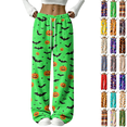 thumbnail image 1 of BFRGSIJ Halloween Lounge Pants for Women Soft Fleece Baggy Wide Leg Sleep Pajamas Spooky Season Festive Casual Fall Sleepwear M, 1 of 7