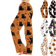 thumbnail image 1 of BFRGSIJ Women's Halloween Pajama Pants Baggy Wide Leg Drawstring Sleep Pants with Pockets Casual Loungewear Sleep Bottoms S, 1 of 6