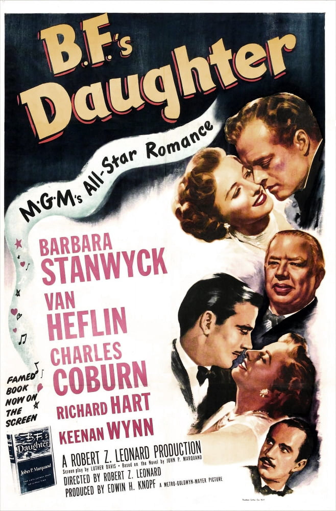 BFS Daughter Us Poster Top From Left Barbara Stanwyck Van Heflin Charles Coburn Richard Hart Barbara Stanwyck Keenan Wynn 1948 Canvas Art - (24 x 36)