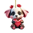 BFSAUHA Valentine's Day Pendant Cute Cartoon Bear Roses Car Pendant