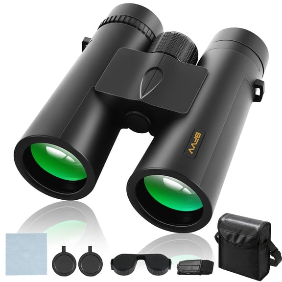 BFVV 12x42 Lightweight HD Binoculars BAK4 Prism FMC Lens - Waterproof for Adults Kids Bird Watching Hunting Camping Hiking Sports Travel