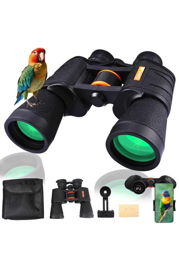 20X50 Binoculars for Adult with Phone Clip for Bird Watching Hunting Stargazing Concerts Sports,FMC Lens HD High Powered Telescopes