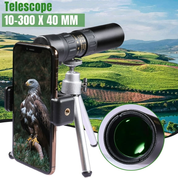 BFVV 4K 10-300X40mm High-Powered Monocular Telescope BAK4 prism and FMC coating Ultra Portable for Outdoor, Hunting, Bird Watching & Smartphone Photography