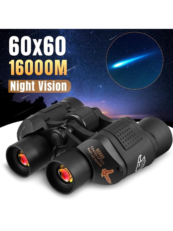 60x60 Binoculars for Adults - Night Vision Military-Grade with BAK4 Prism & Fmc Lens, Compact Goggles Telescopes for Bird Watching, Hunting, Travel & Hiking Outdoor