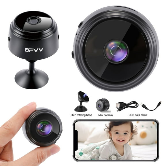 BFVV Home Security Camera Wireless Wifi with IR Night Vision 1080P HD Smart Cam Mini Indoor Outdoor Surveillance Camera