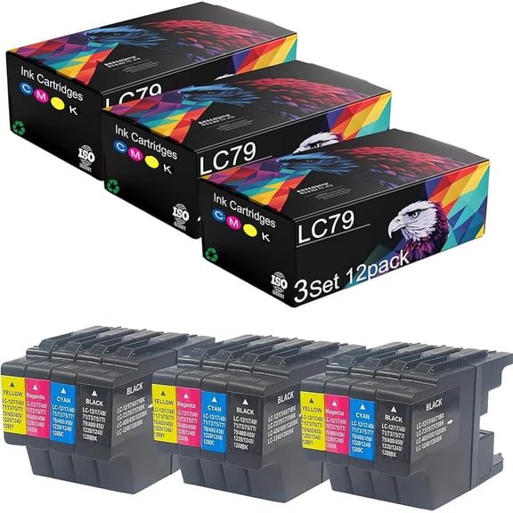 BFWR LC79 Ink Cartridges Compatible for Brother LC79 LC79BK LC79C LC79M LC79Y, Reliable Performance Compatible for Brother J6910CDW J6710DW J5910CDW J825N J955DN J955DWN Printers