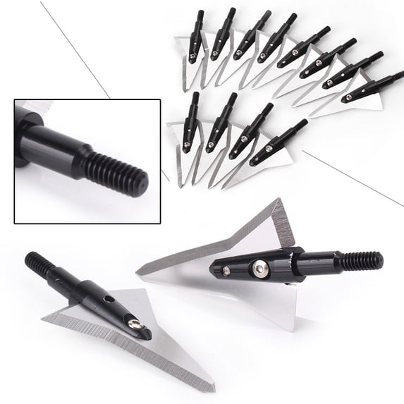 BFY 12PCS/Set Helix Single Bevel Broadheads 125 Grain Expandable Hunting Broadheads