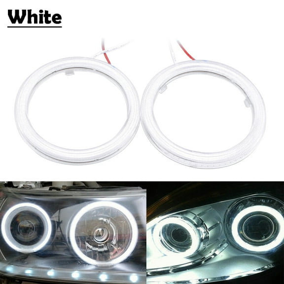 BFY 12V LED DRL Fog Headlights COB Angel Eyes Halo Ring White Light 70MM Car Auto KA