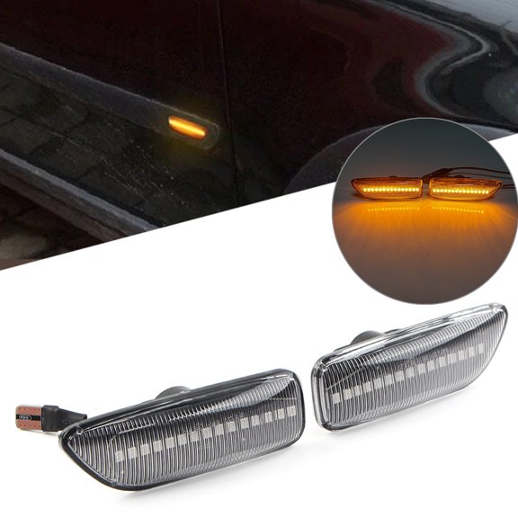 BFY 1Pair Car Dynamic LED Side Marker Turn Signal Light For Volvo S60 S80 MK1 V70 MK2 XC70 XC90