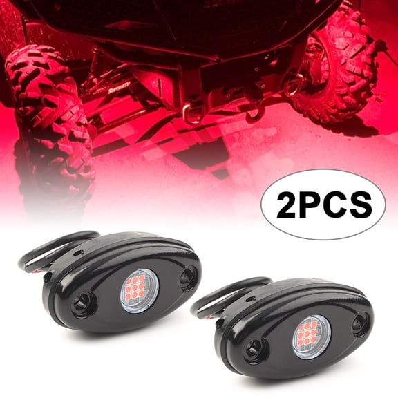 BFY 2Pcs 9W Red LED Rock Light For JEEP Offroad Truck Under Body Trail Rig Light Lamp