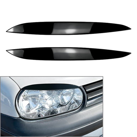 BFY 2x Headlight Eyebrow Eyelid Cover Trim for VW Golf MK4 1997-2005 Gloss Black