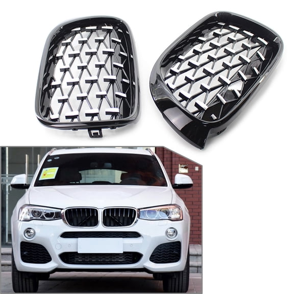 BFY Car Mesh Grills For BMW X3 F25 /X4 F26 2014 2015 2016 2017 Diamond Meteor Latest Style Front Kidney Grille