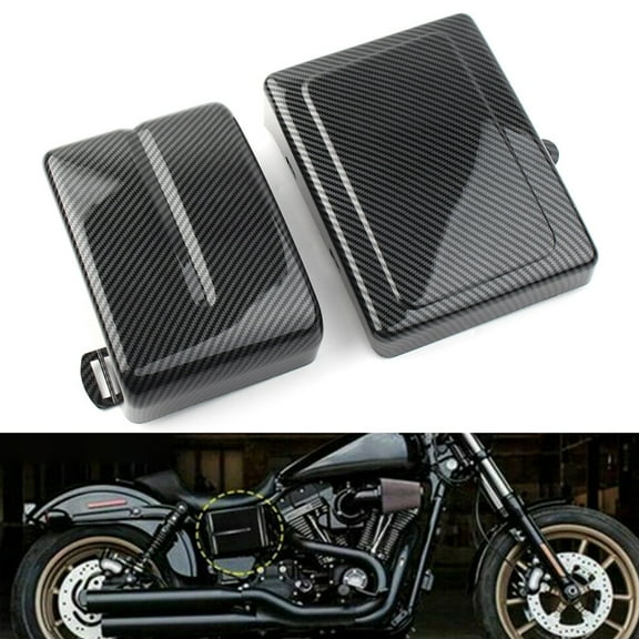 BFY Carbon Fiber Motorcycle Battery Side Fairing Cover Protector Guard For Harley Dyna Street Bob FXDB 2006-2017