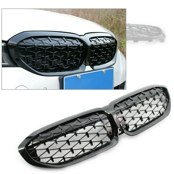 BFY >Diamond Style Grill For BMW New 3 Series G20 2019-2020 Glossy Black Front Kidney Grille
