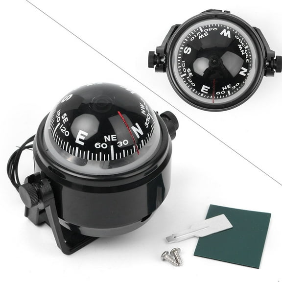 BFY Electronic Vehicle Compass for Ball Navigation Marine Boat Car Military Black