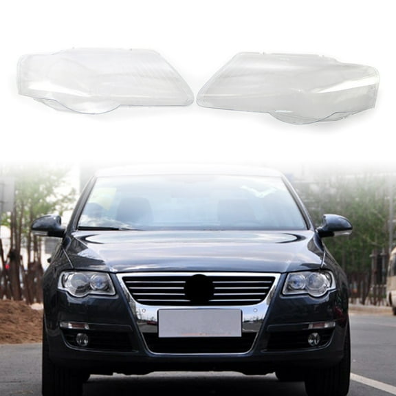 BFY Headlight Headlamp Lens Cover Left & Right Set Fit VW Passat B6 2006-2011 Pair