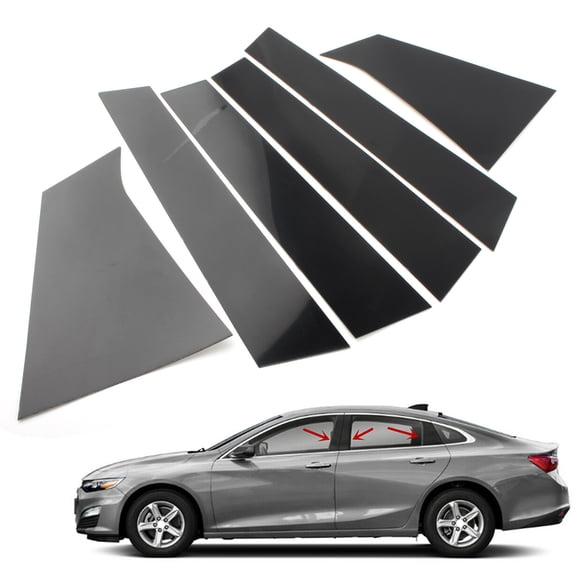 BFY L+R Door Trim Pillar Posts Black Piano Cover Fit For Chevrolet Malibu 2016-2023