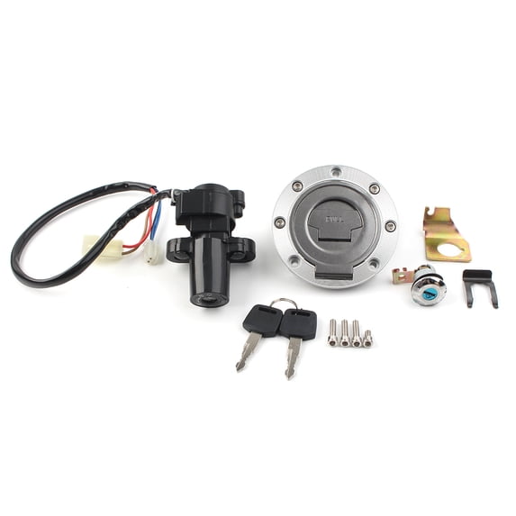 BFY Motorbike Ignition Switch Key Lock Fuel Gas Tank Cap Set for Yamaha YZF-R1 1998 1999, 2004 2005 2006 2007 2008 2009 2010 2011 2012