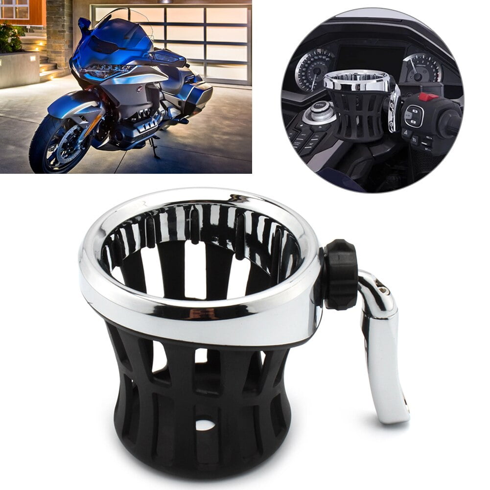 BFY Motorcycle Handlebar Cup Holder Drink W/ Mesh Basket Mount Universal For Harley Dyna Softail XL883 XL1200