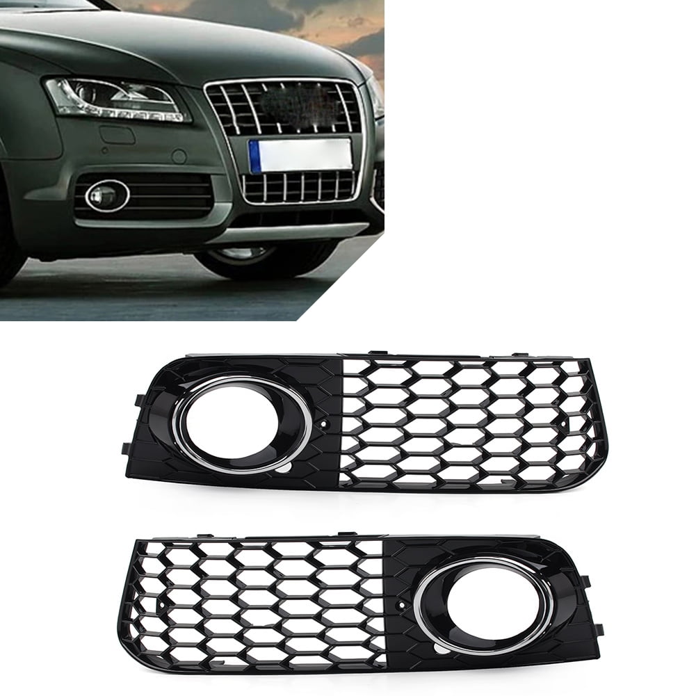 Black Honeycomb Fog Light Grilles Left & Right For Audi A4 B8 2009-2012 – Direct Fit