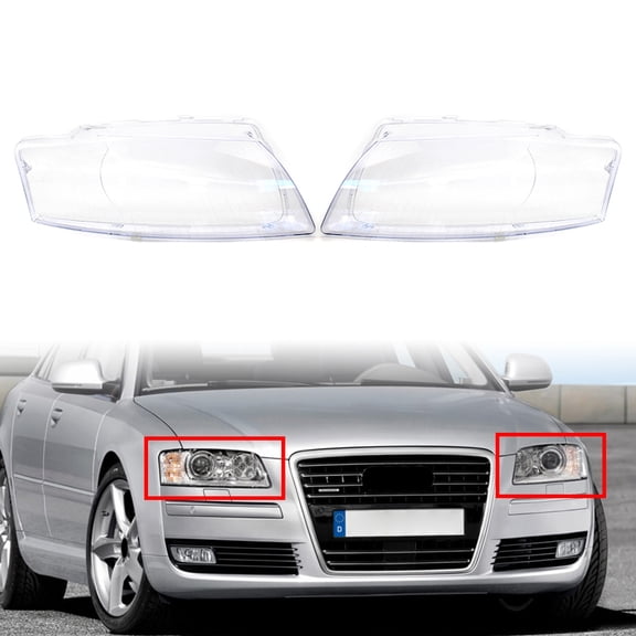 BFY for Audi A8 D3 05-10 Transparent Left&Right Headlight Lens Cover Headlamp Shell