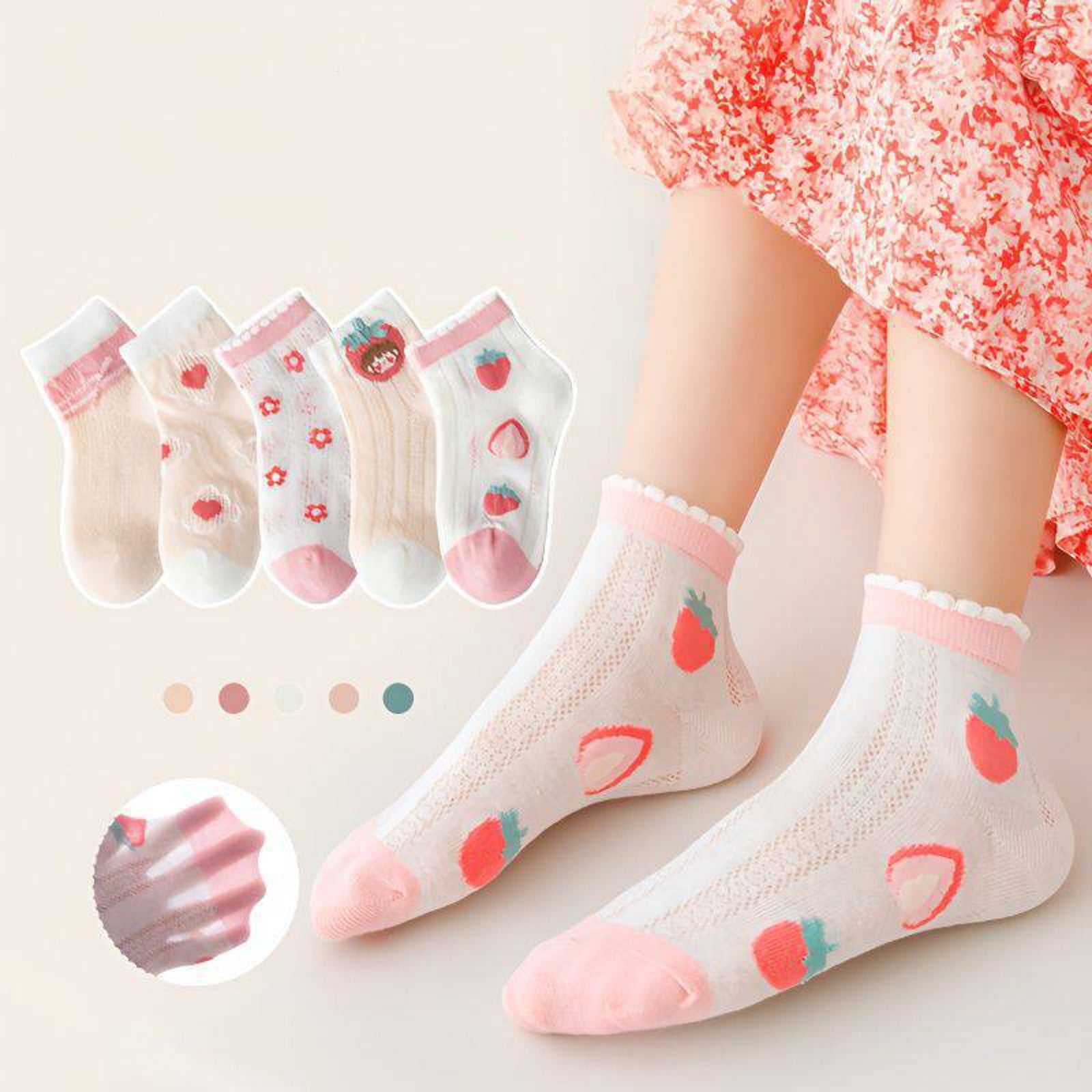 BFYSFBAIG Children Girls Mesh Socks Breathable Soft Comfortable Cute