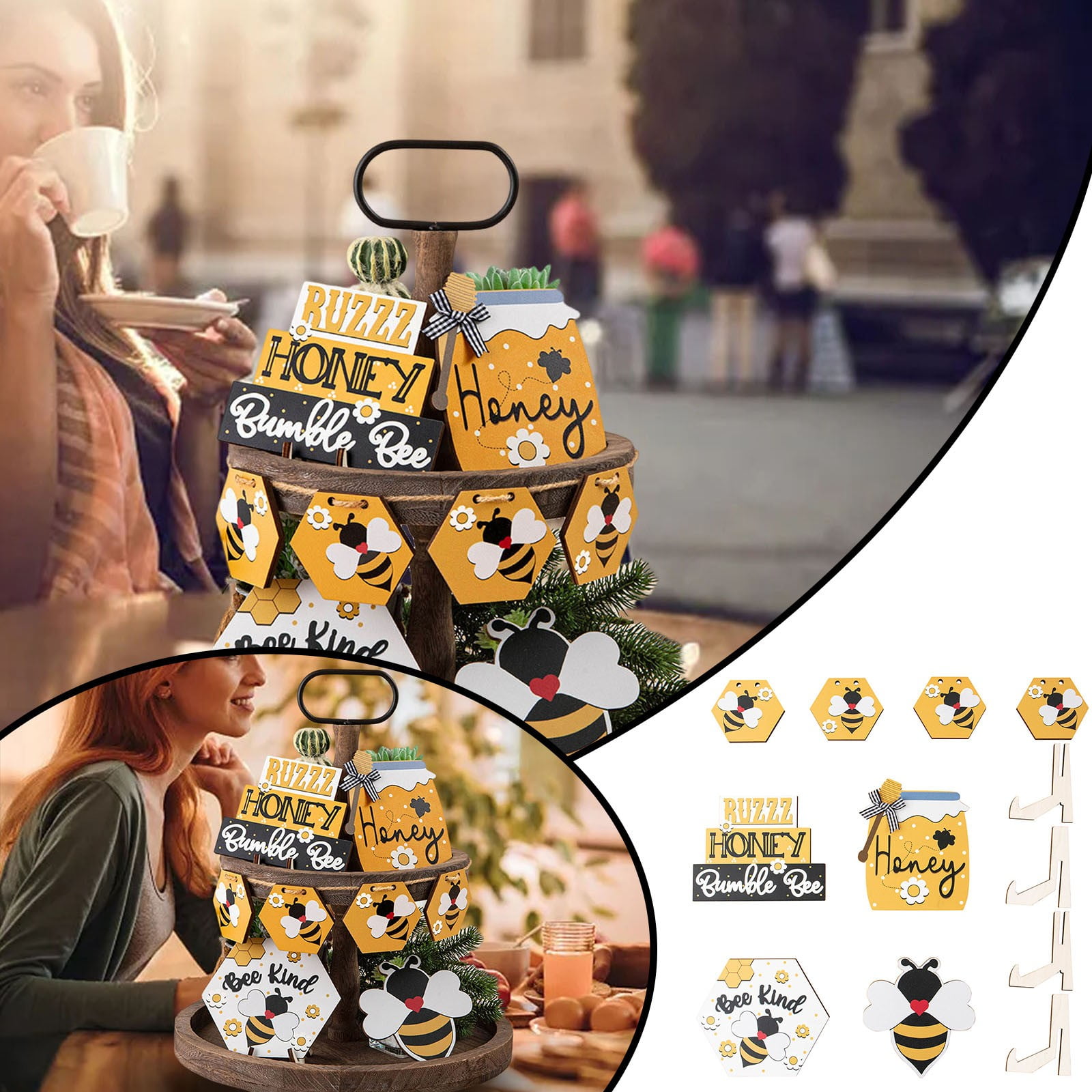 BFYSFBAIG Decoration 9 Small Layered Tray Decoration Set Farmhouse