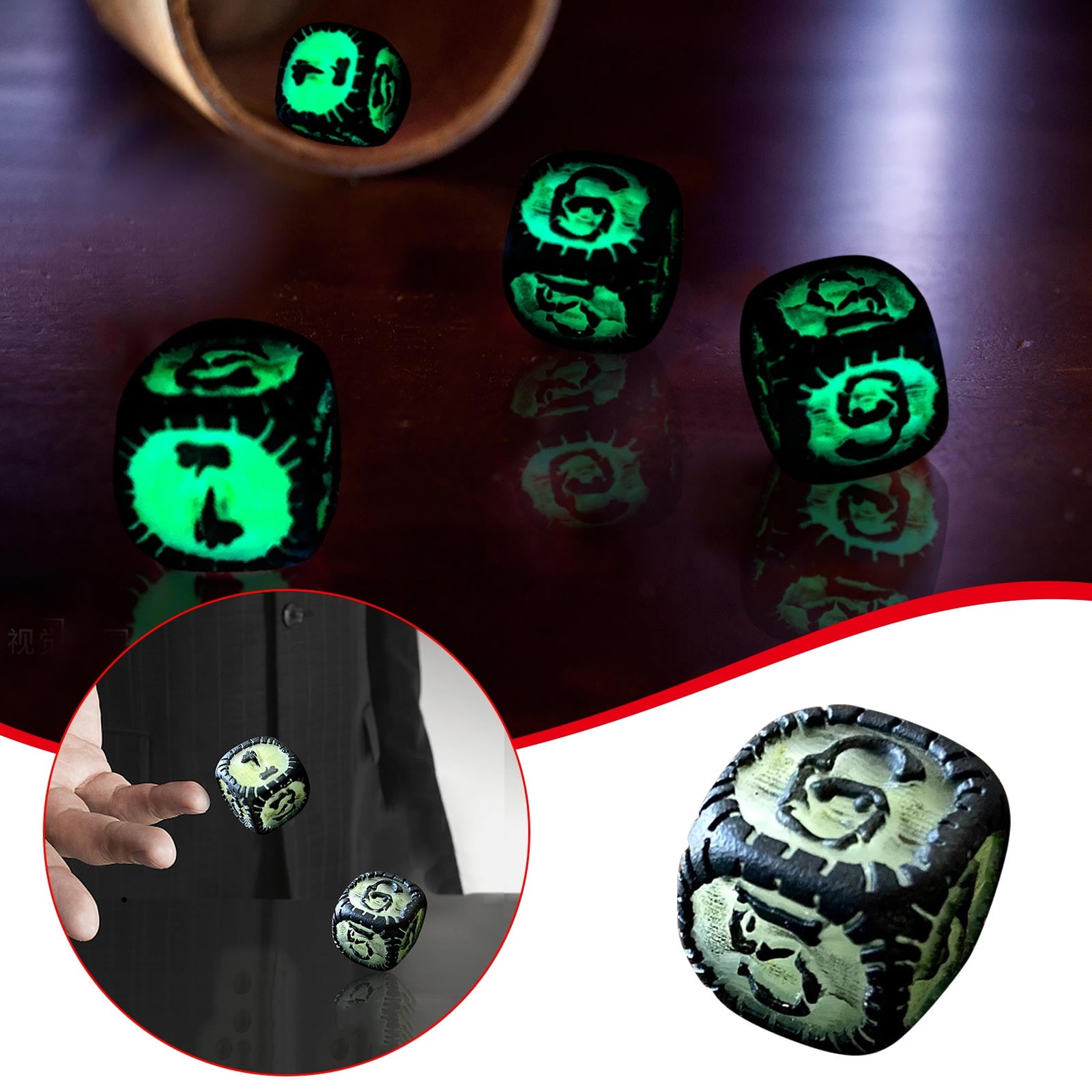 BFYSFBAIG Gothic Home Decor Living Room Dice Luminous Dice Ornament ...