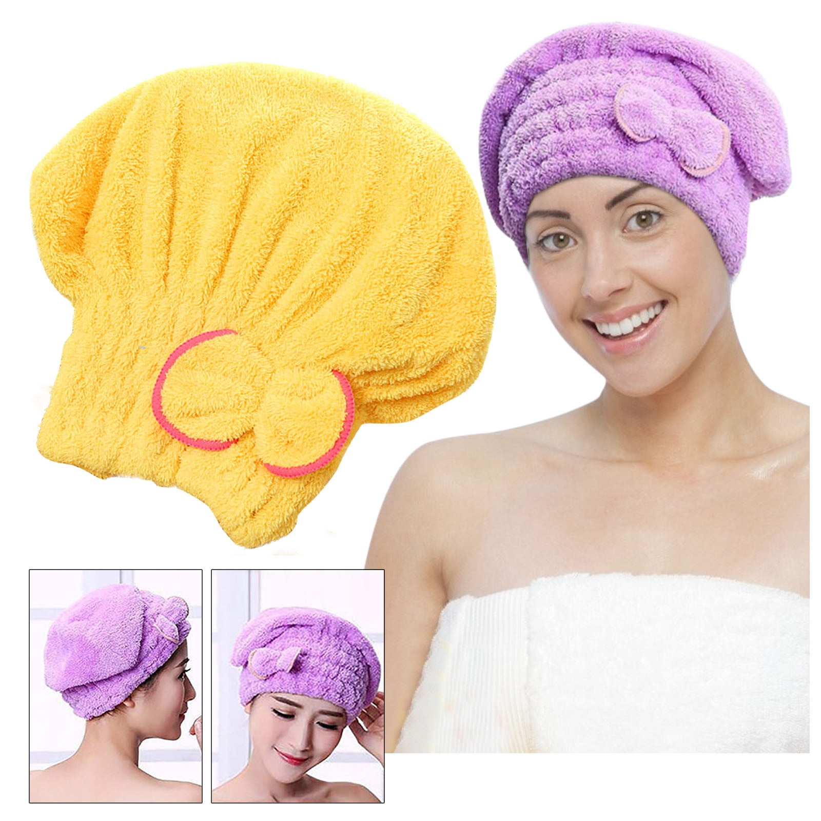 BFYSFBAIG Shower Cap Coral Dry Hair Cap QuickDrying Absorbent