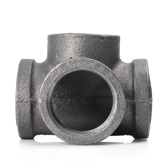 BFYWAL 3/4" 4-Way Side Outlet Tee, Industrial Cast Iron Pipe Fitting