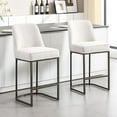 thumbnail image 1 of BFZ 27" H Counter Height Bar Stools Set of 2, Modern Bar Stools with High Back, Black Metal Frames, Fabric Upholstered Armless Barstools for Kitchen Island, Home Bar, 1 of 8