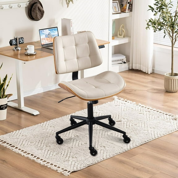 BFZ Height Adjustment and 360 Degree Rotation Office Desk Chair, Ivory