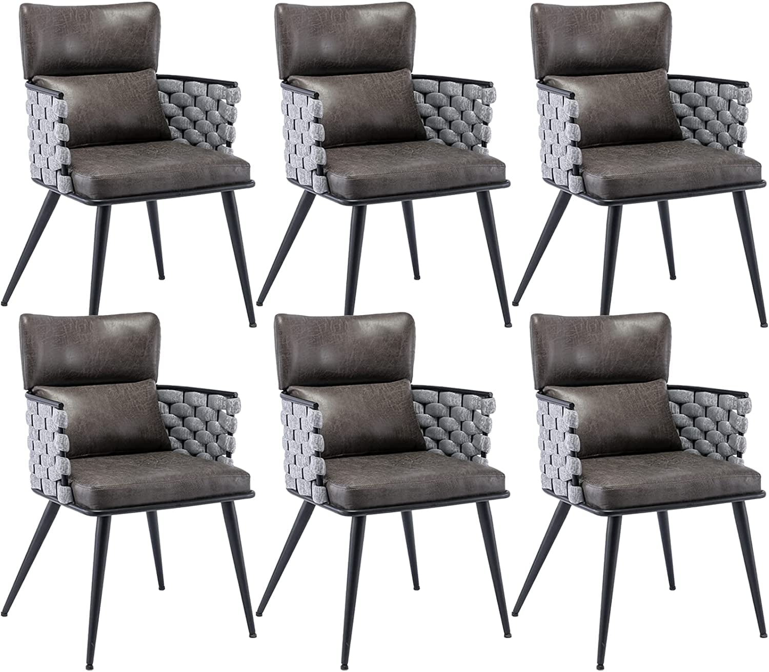 BFZ Mid-Century Modern Dining Chairs Set of 4, Handmade Woven Kitchen ...