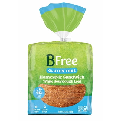 BFree Foods, Gluten Free, Homestyle Sandwich White Sourdough Loaf, 14.1oz, 1 loaf (Pack of 2)