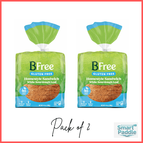 BFree Foods, Gluten Free, Homestyle Sandwich White Sourdough Loaf, 14.1oz, 1 loaf..Pack of 2