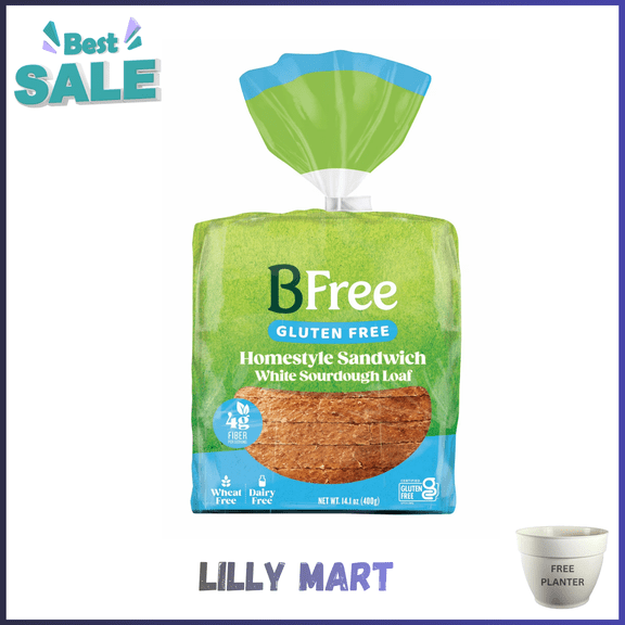 BFree Foods, Gluten Free, Homestyle Sandwich White Sourdough Loaf, 14.1oz, 1 loaf