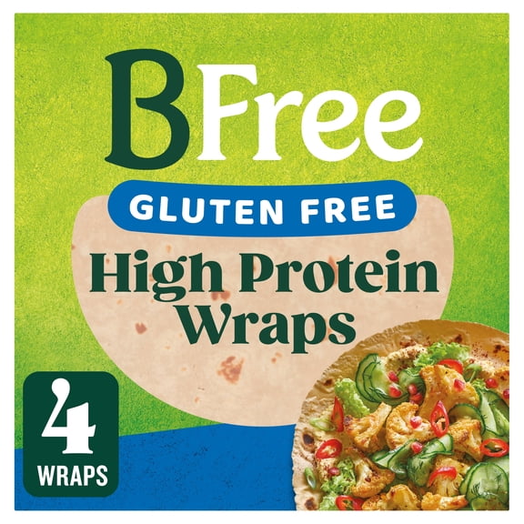 BFree Gluten Free High Protein Wraps 4 x 42g (168g), Imported from Britain
