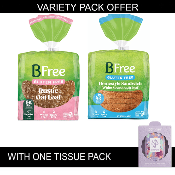 BFree Rustic Oat Loaf Gluten Free Bread | BFree Foods, Gluten Free, Homestyle Sandwich White Sourdough Loaf, 14.1oz, 1 loaf