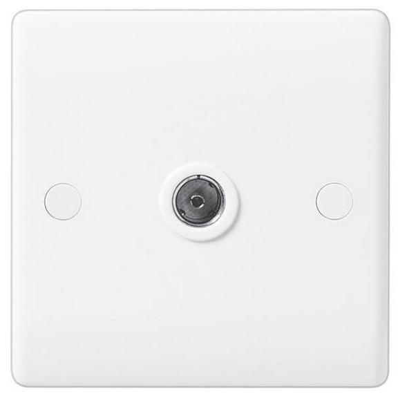 BG - 1 Gang Coaxial Socket, White