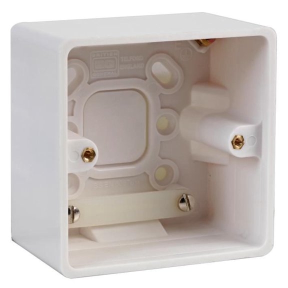BG - 1-Gang Surface Box, 50mm (D), White