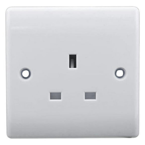 BG - 13A 1 Gang Unswitched Socket, White