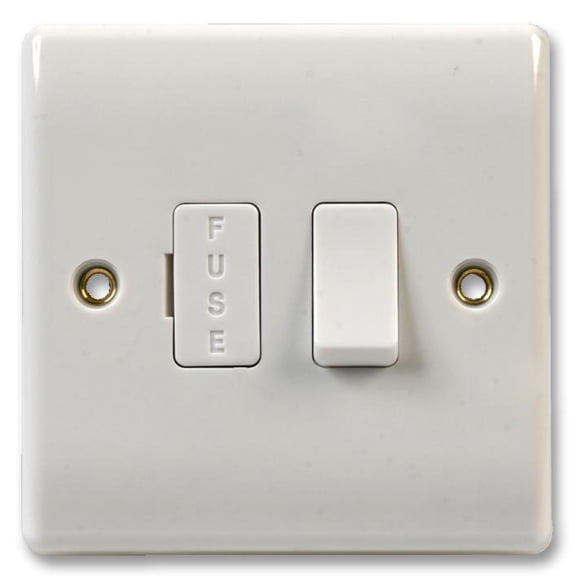 BG - 13A Switched Fused Spur + Flex Outlet, White