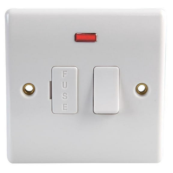BG - 13A Switched Fused Spur with Neon, White