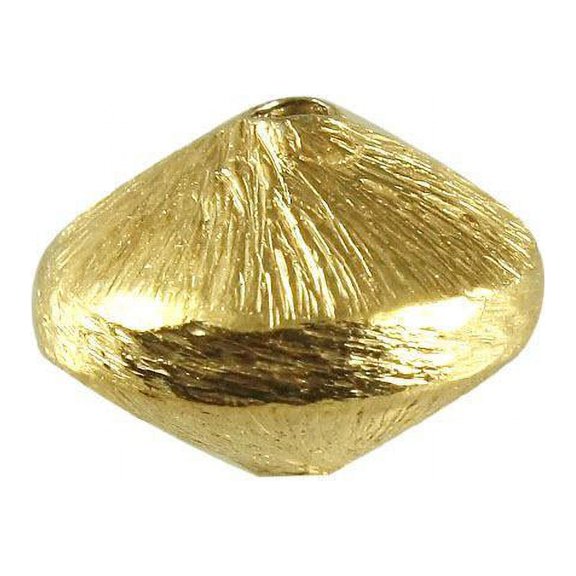 BG-179-8MM 18K Gold Overlay Wheel Shape Brushed Bead