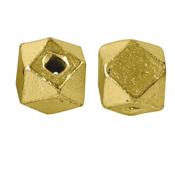 BG-184-4MM 18K Gold Overlay Dice Shape Spacers Bead