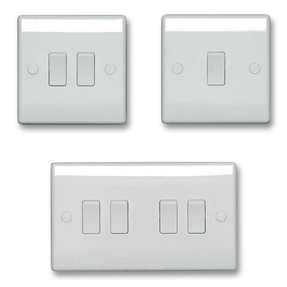 BG - 2 Gang 2 Way Light Switch, White