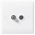 thumbnail image 1 of BG - 2 Gang Satellite + Coaxial Socket, White, 1 of 1
