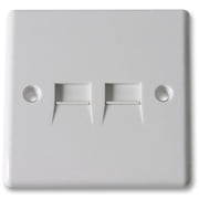 BG - 2 Gang Telephone Slave Socket, White